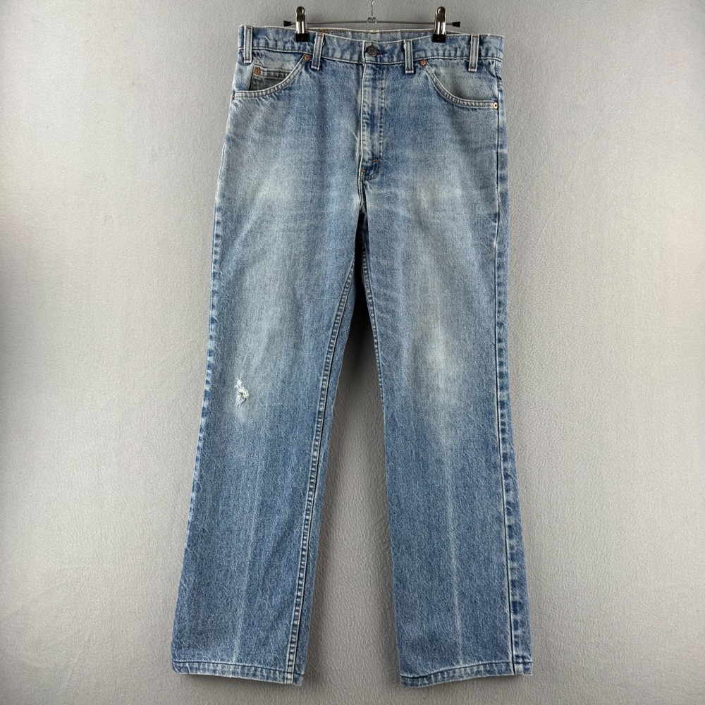 Vintage Levis Jeans Mens 36x34 (Fits 34x31) Blue Denim 517 Bootcut Orangetab USA